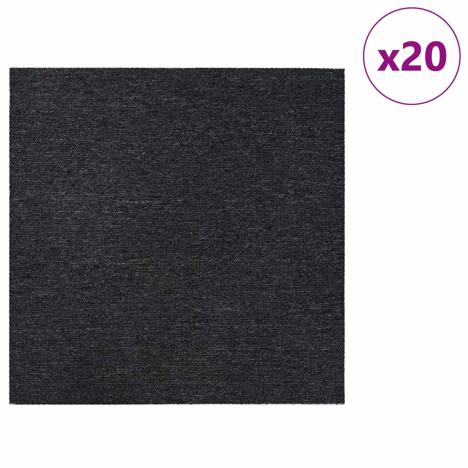 Teppichfliese Hellgrau mit Streifen 50 x 50 cm 4 pcs