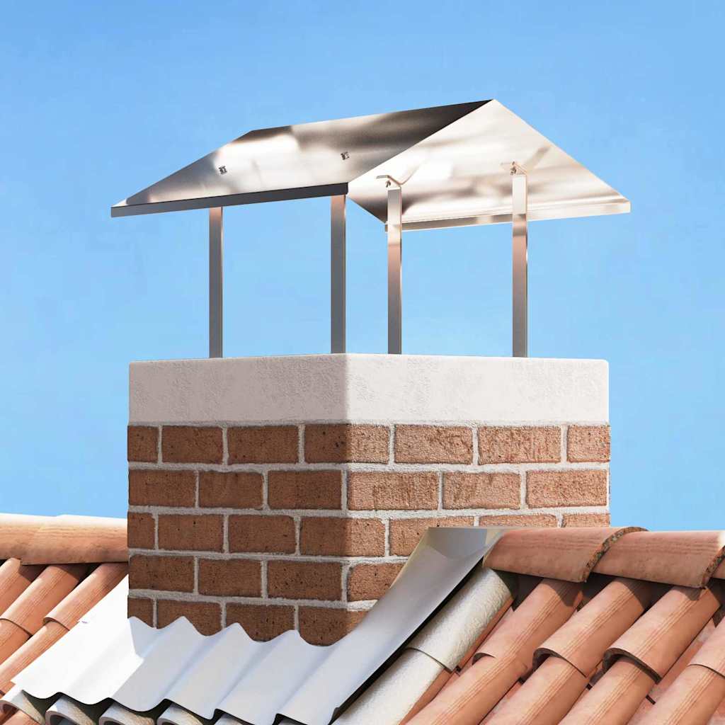 Kaminhaube Silber 40 x 40 x 37,5 cm Edelstahl