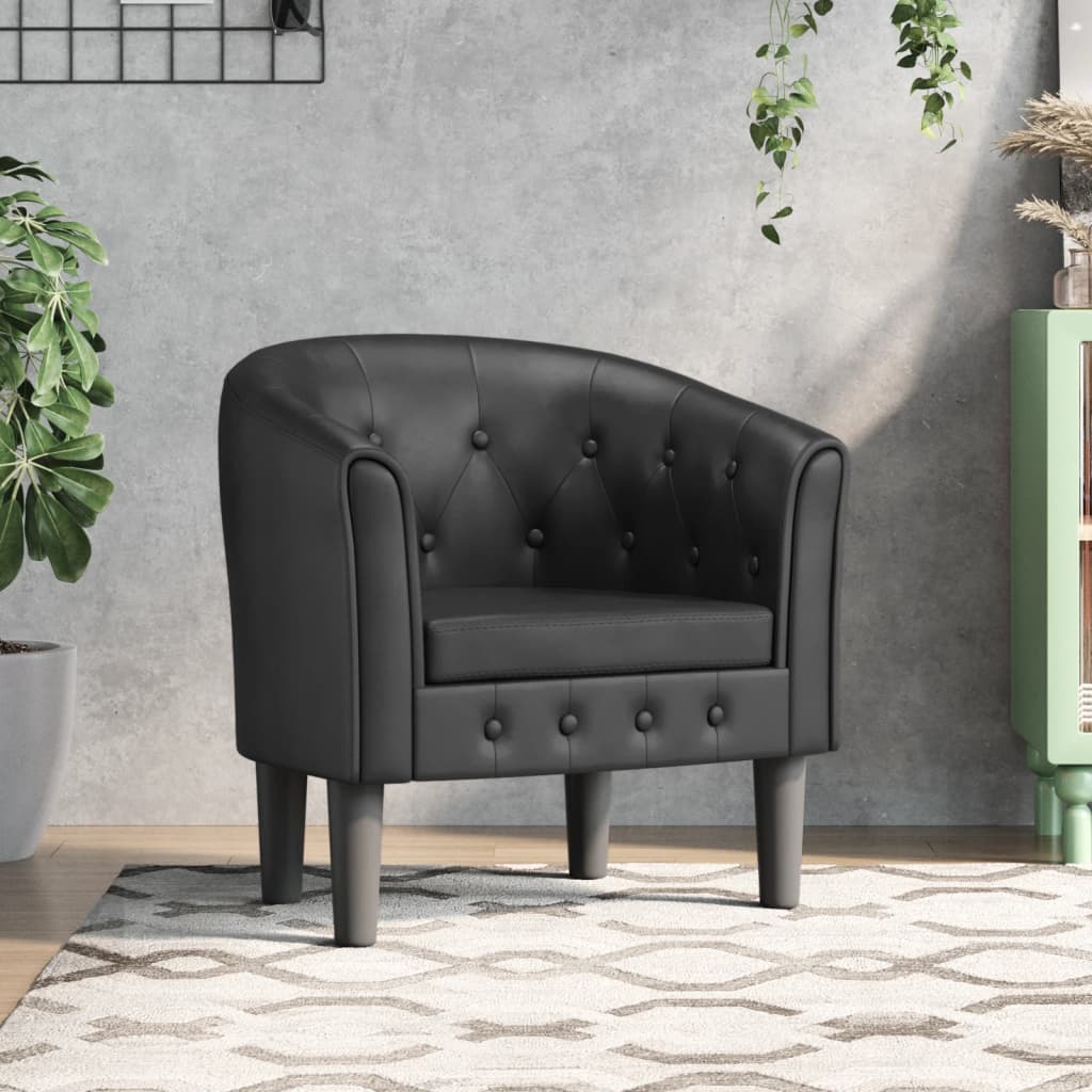 Clubsessel Grau Kunstleder