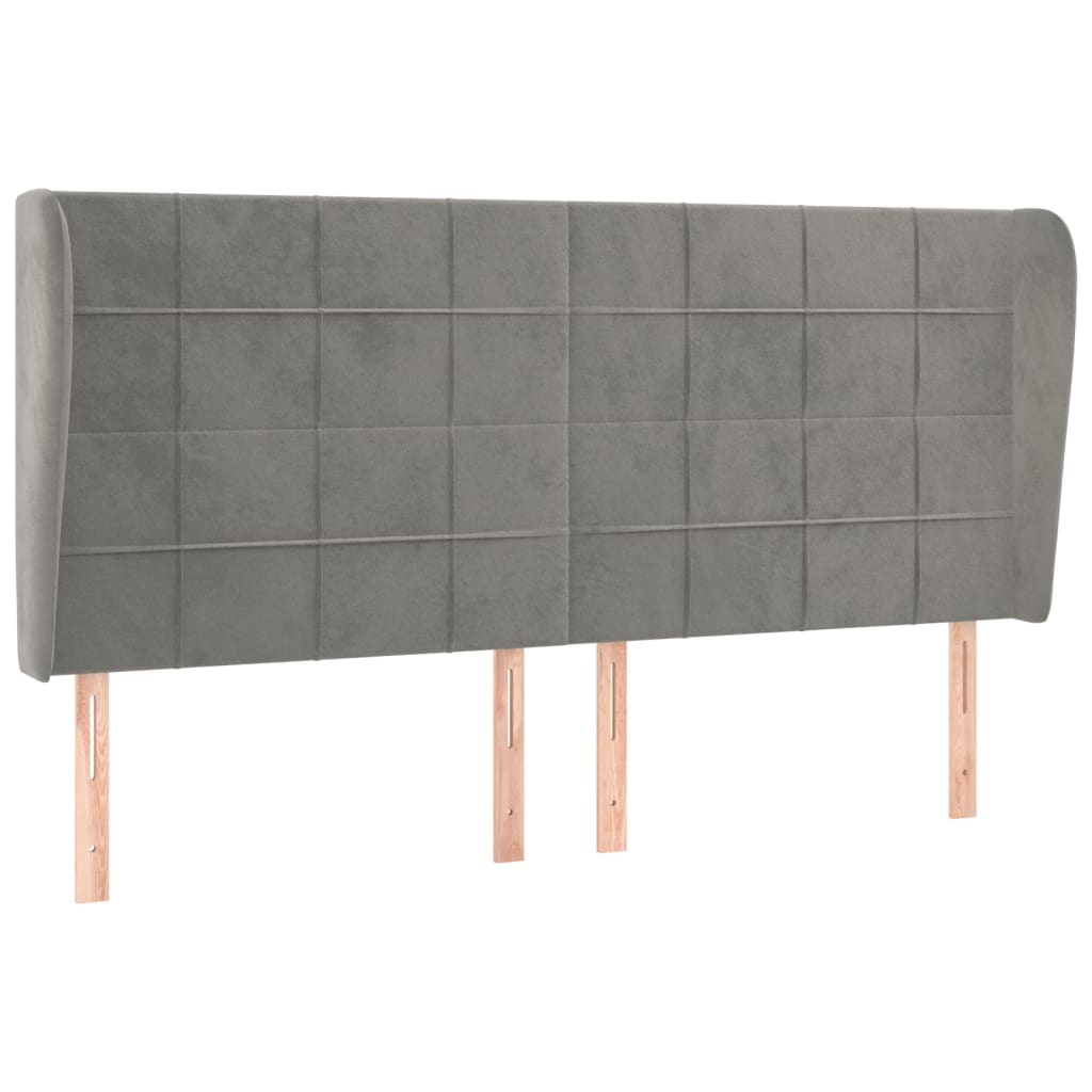 Kopfteil mit Ohren Dunkelblau 93x23x78/88 cm Samt