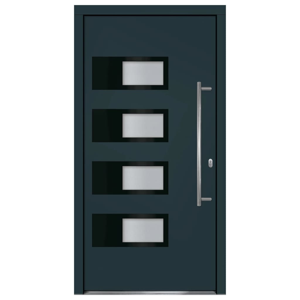Haustür Anthrazit 100x210 cm Aluminium und PVC