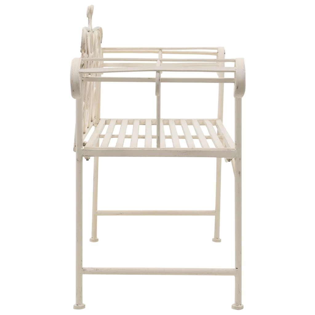 Gartenbank 132 cm Stahl Antik Braun