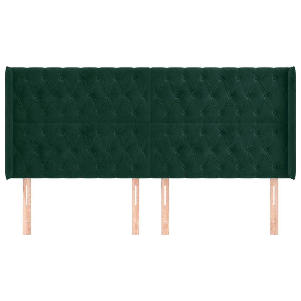 Kopfteil mit Ohren Dunkelblau 93x16x78/88 cm Samt