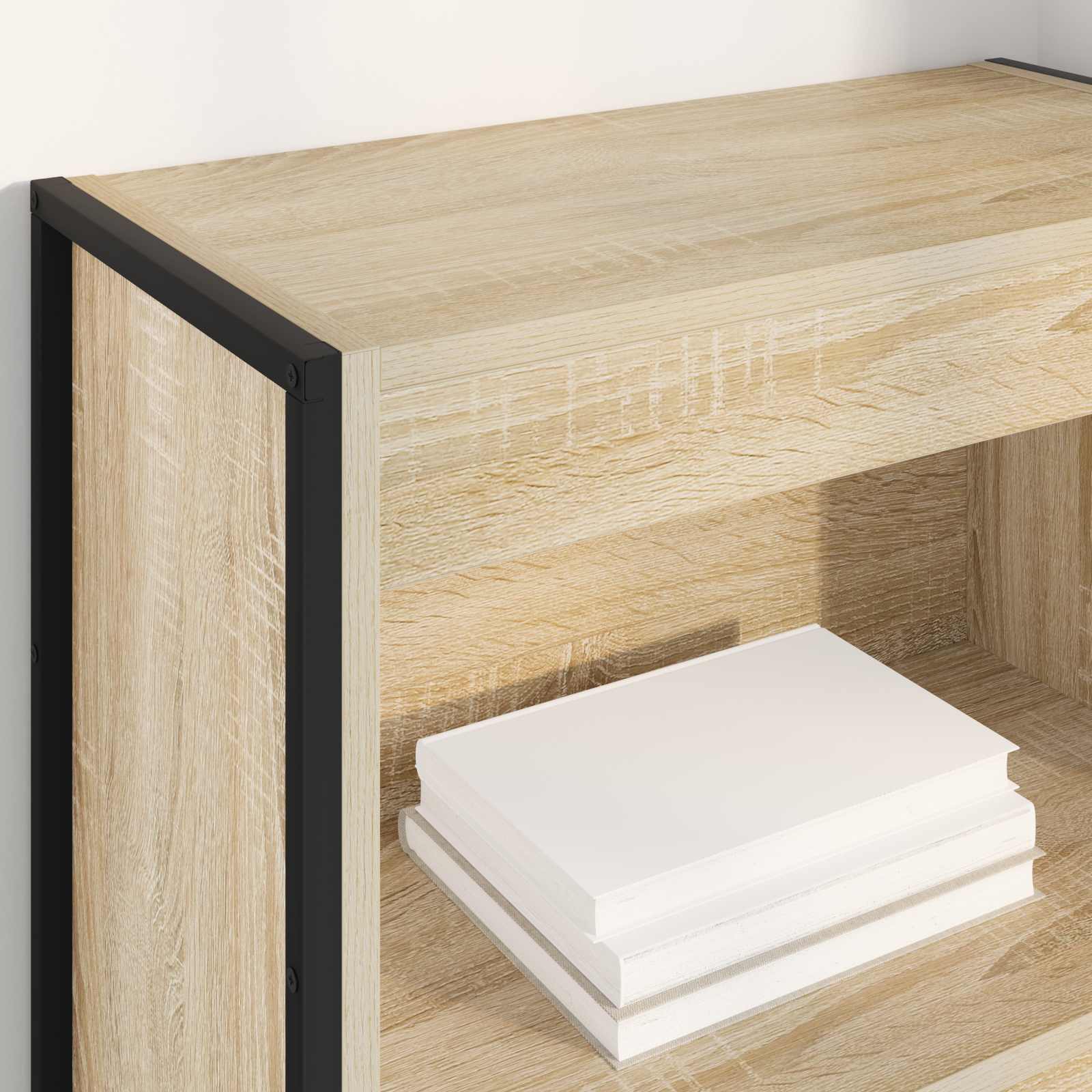 Bücherregal 2 pcs Schwarz Eichen-Optik 60 x 30 x 189,5 cm