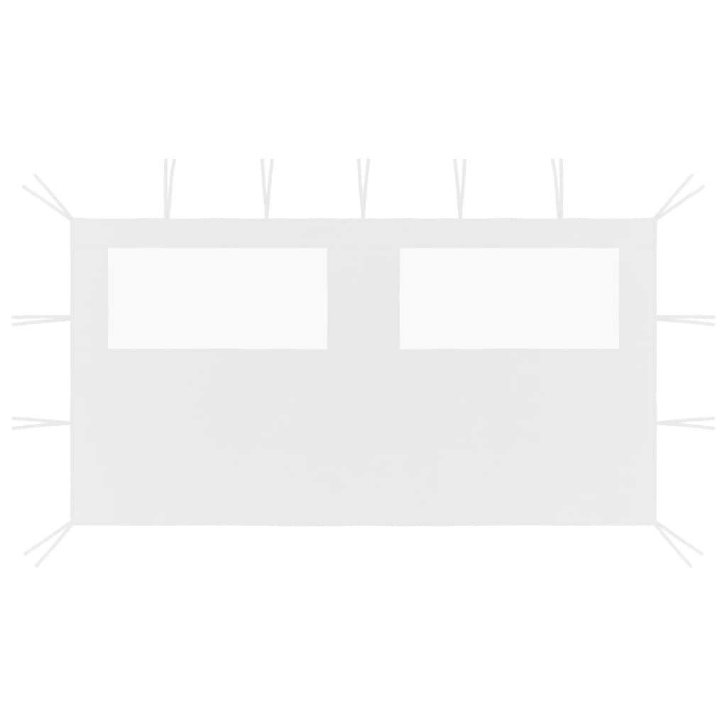 Pavillon-Seitenwand mit Fenstern 6x2 m Creme