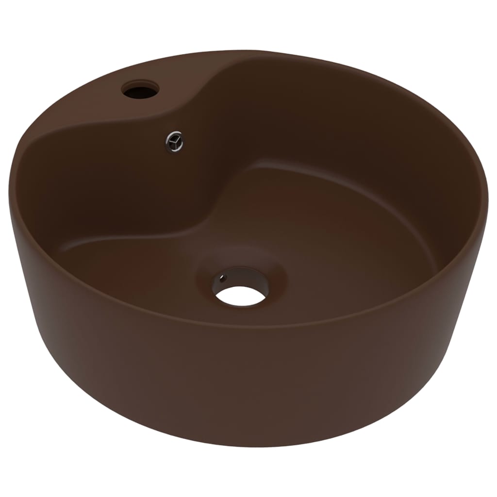 Luxus-Waschbecken mit Überlauf Matt-Weiß 36x13 cm Keramik