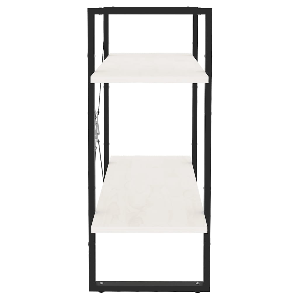 Bücherregal 2 Fächer Weiß 80x30x70 cm Holzwerkstoff