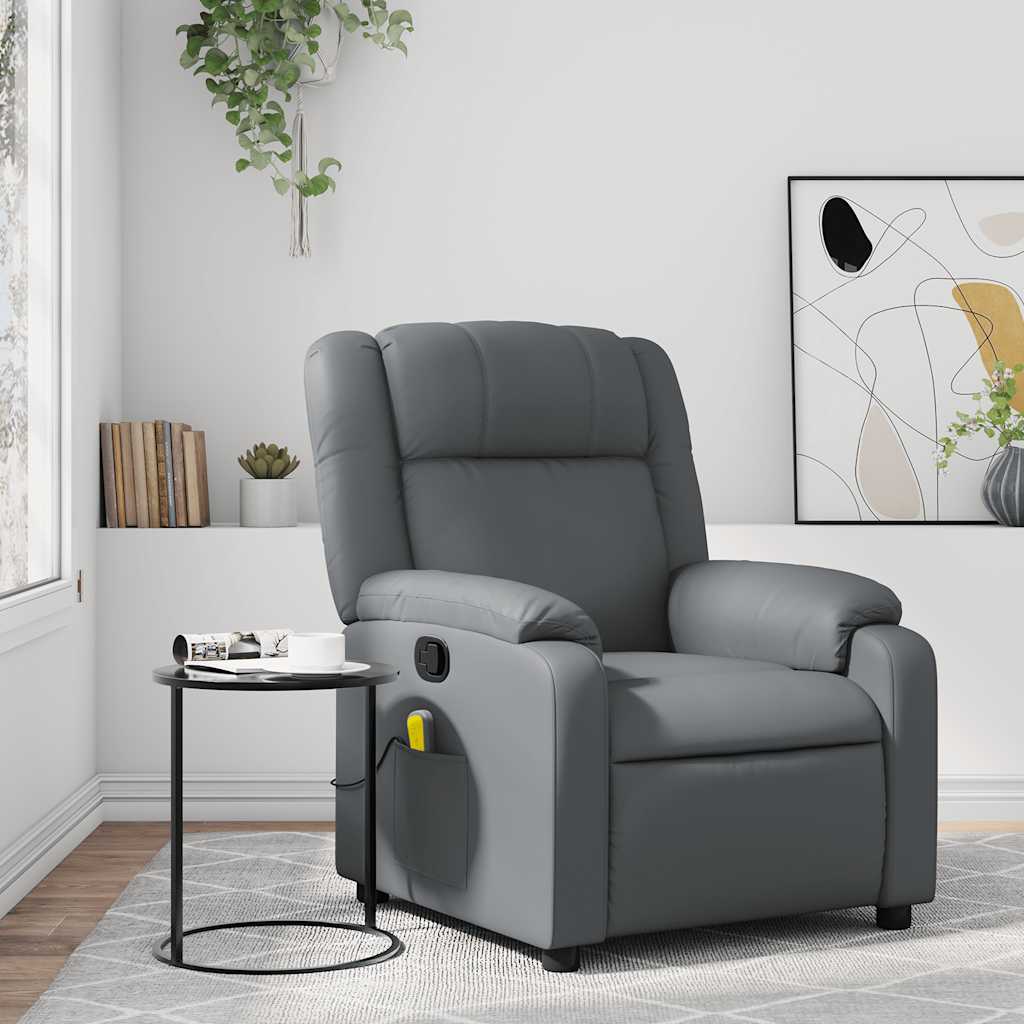 Massage-Relaxsessel, Kunstleder, Schwarz