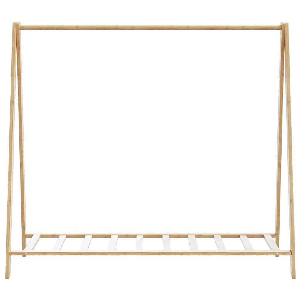 Kleiderständer mit Ablagen und Rollen 106x34x106,5 cm Bambus