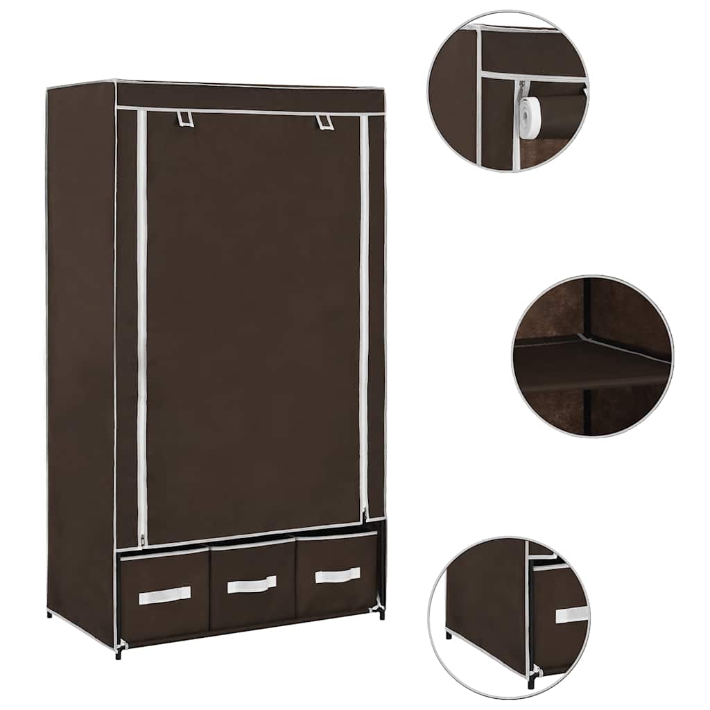 Kleiderschrank Schwarz 87 x 49 x 159 cm Stoff