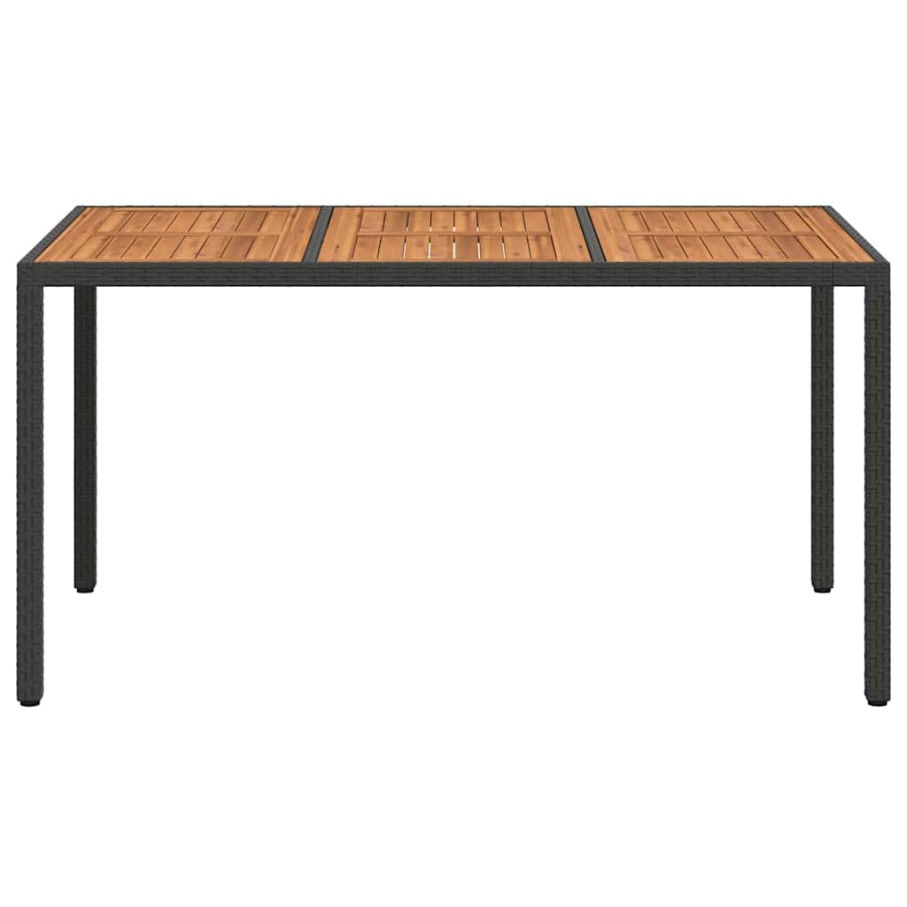 Gartentisch 150x90x75 cm Hartglas und Poly Rattan Grau