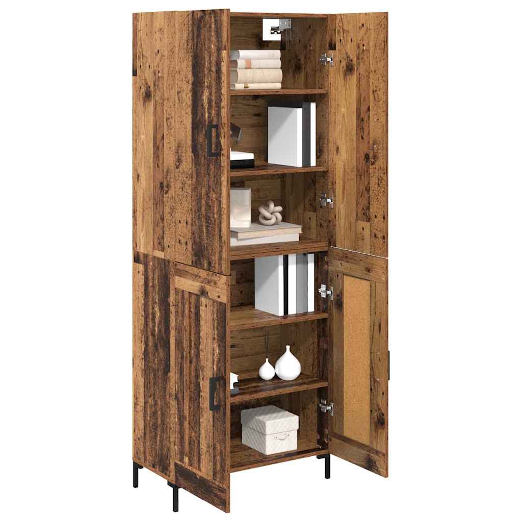 Highboard Betongrau 69,5x34x180 cm Holzwerkstoff