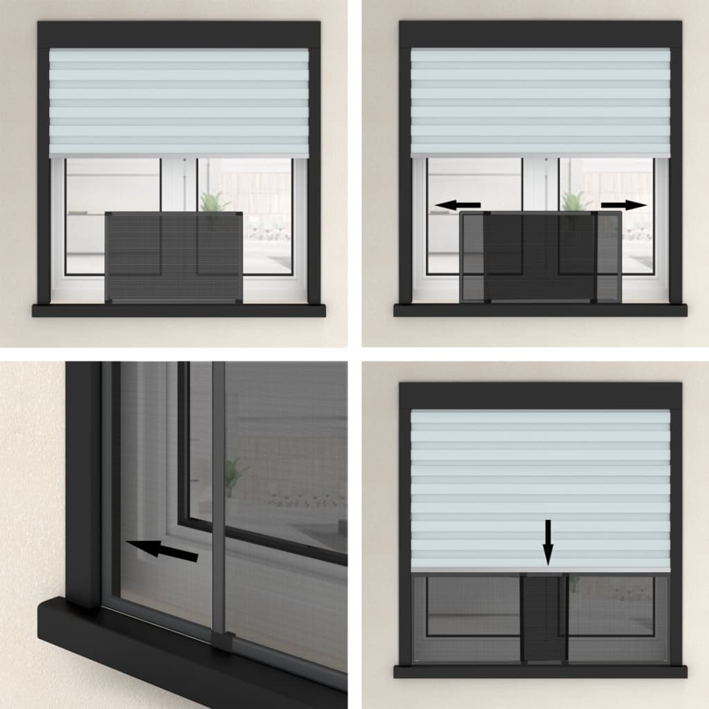 Ausziehbarer Insektenschutz für Fenster Anthrazit (75-143)x50cm