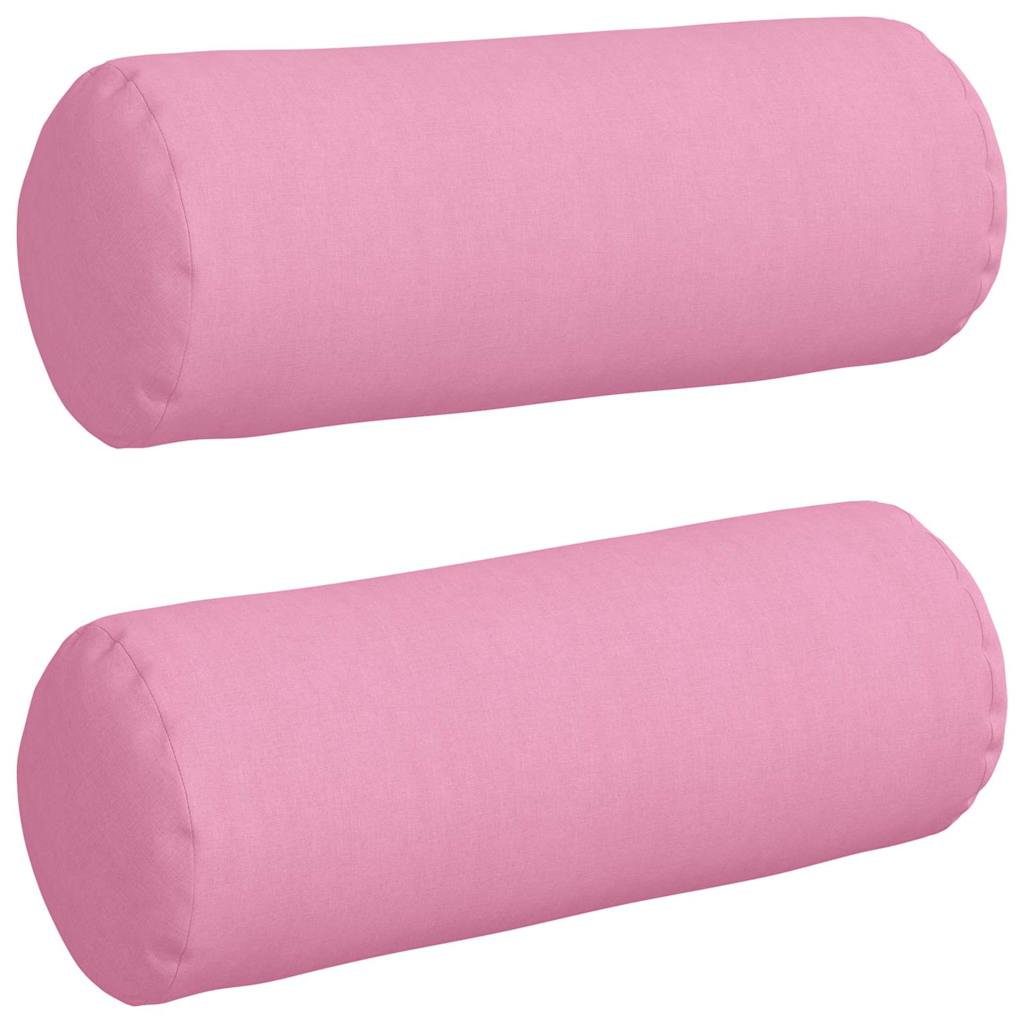 Bolsterkissen 2 Stück Hellgrau Ø 15 x 40 cm Stoff