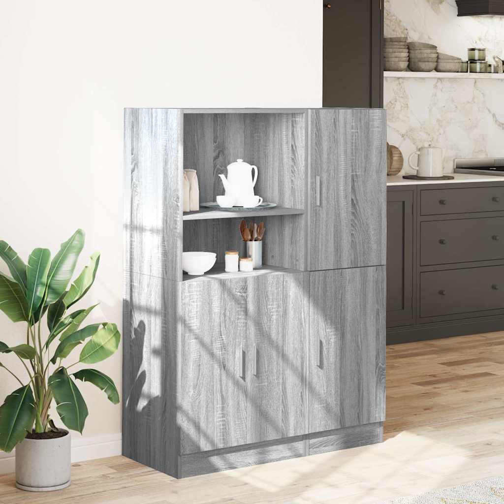 2-tlg. Küchenschrank-Set Weiß Holzwerkstoff