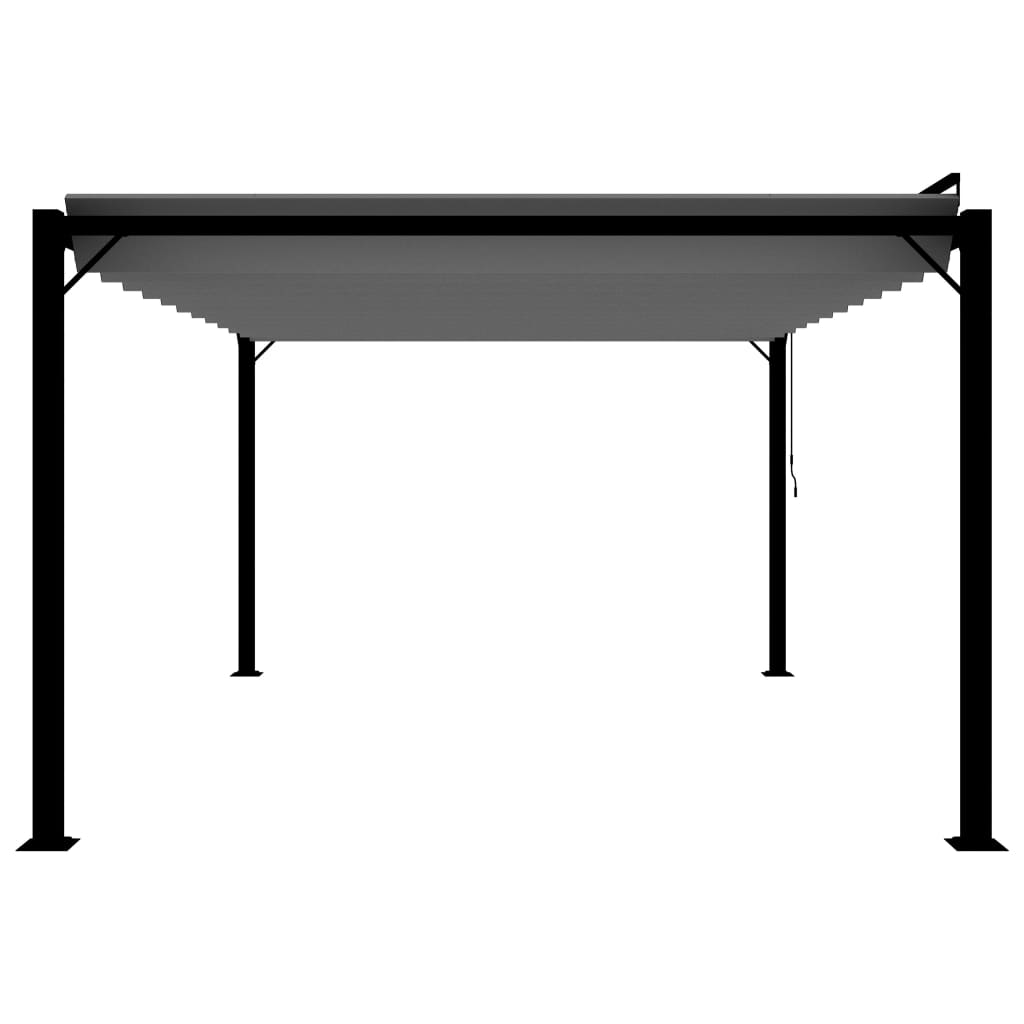 Pergola mit Lamellendach 3x3 m Creme Stoff und Aluminium