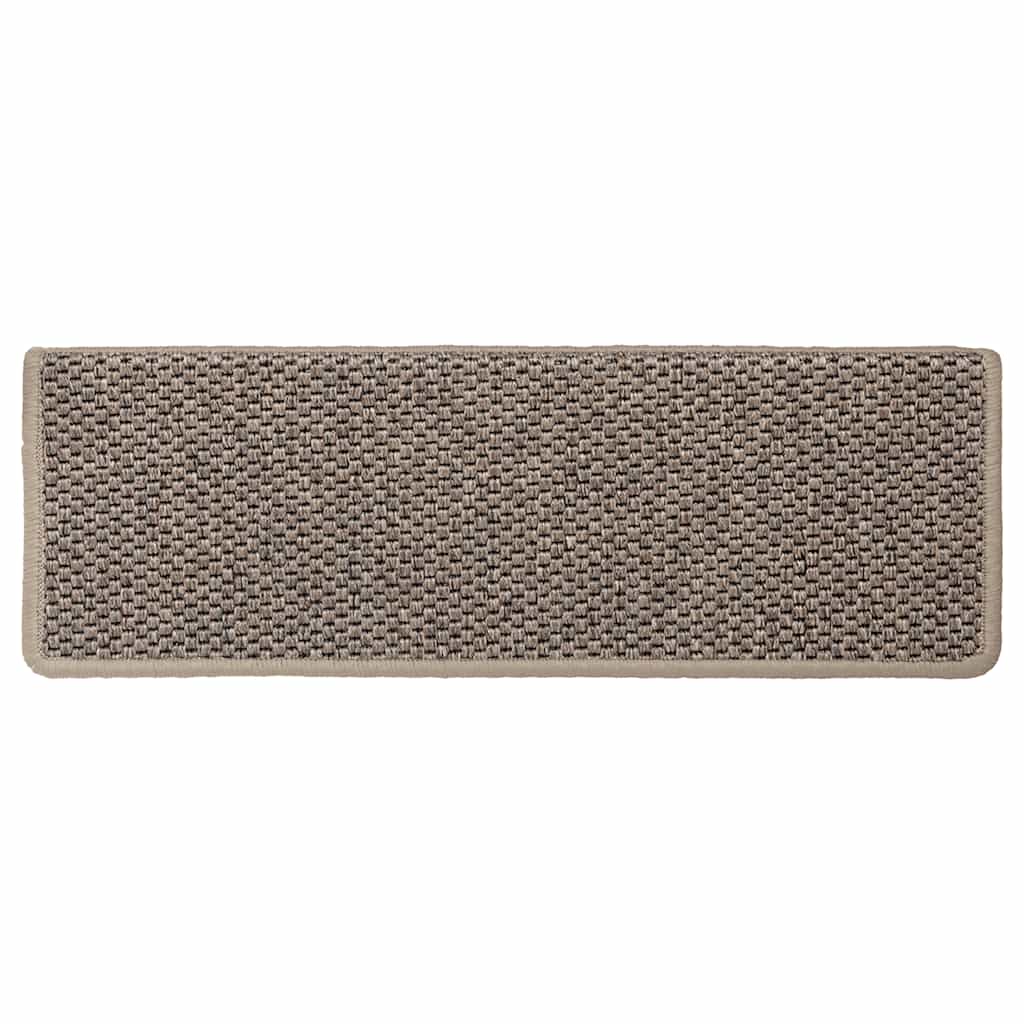 Treppenmatten Selbstklebend Sisal-Look 15 Stk. 65x21x4 Platina