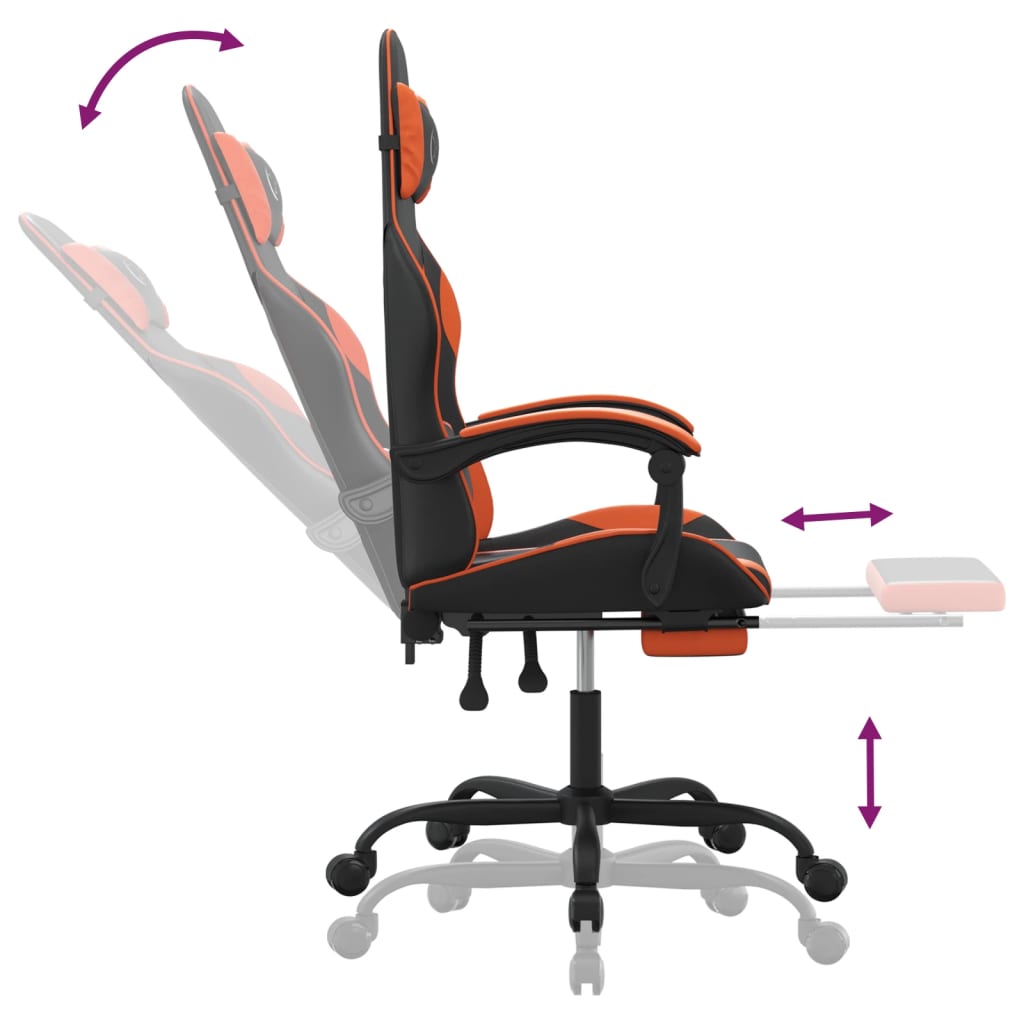 Gaming-Stuhl Drehbar Schwarz und Grün Kunstleder