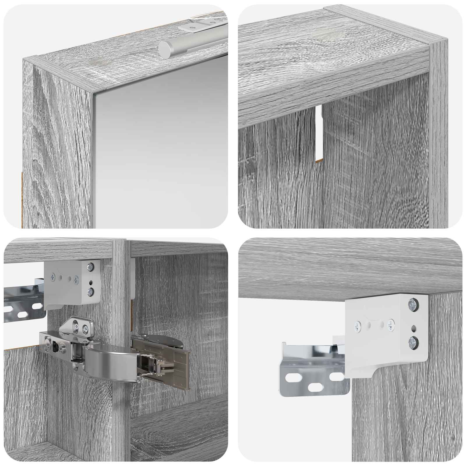 Badezimmerschrank-Set 3 pcs 80 x 10,5 x 50 cm Holzwerkstoff
