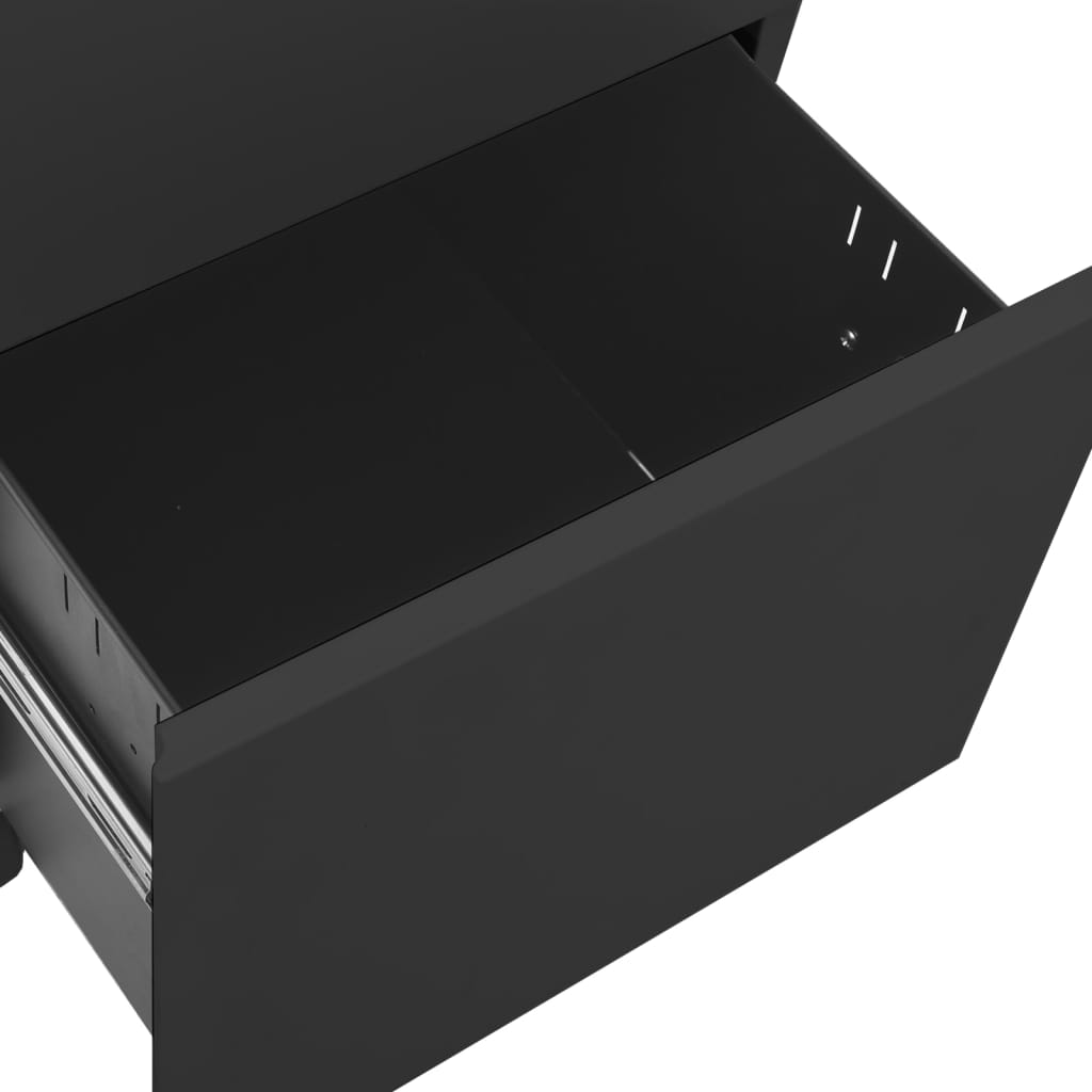 Aktenschrank mit Rollen Weiß 39x45x60 cm Stahl