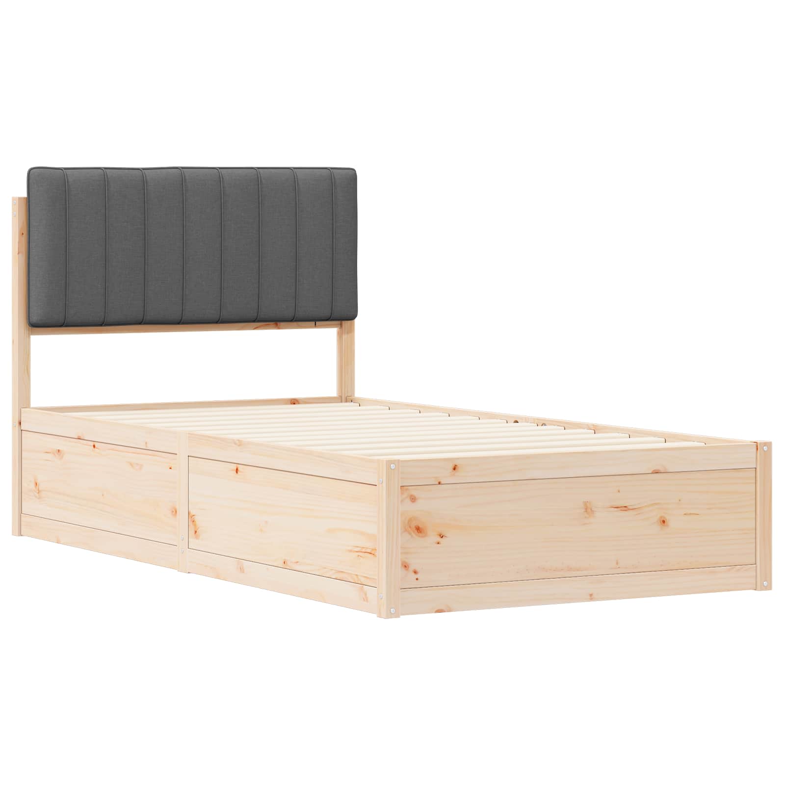 Bettgestell mit gepolstertem Kopfteil Hellgrau 200 x 200 cm
