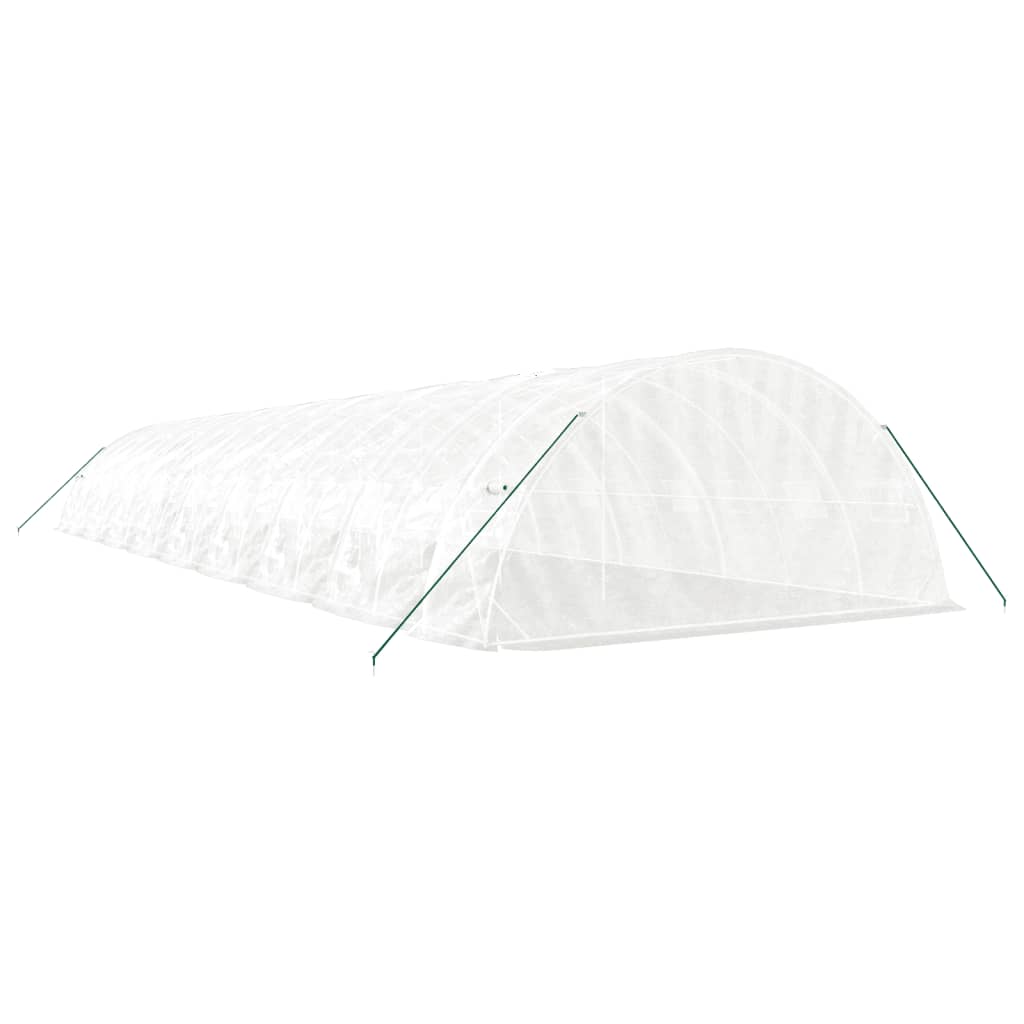 Gewächshaus mit Stahlrahmen Weiß 40 m² 8x5x2,3 m