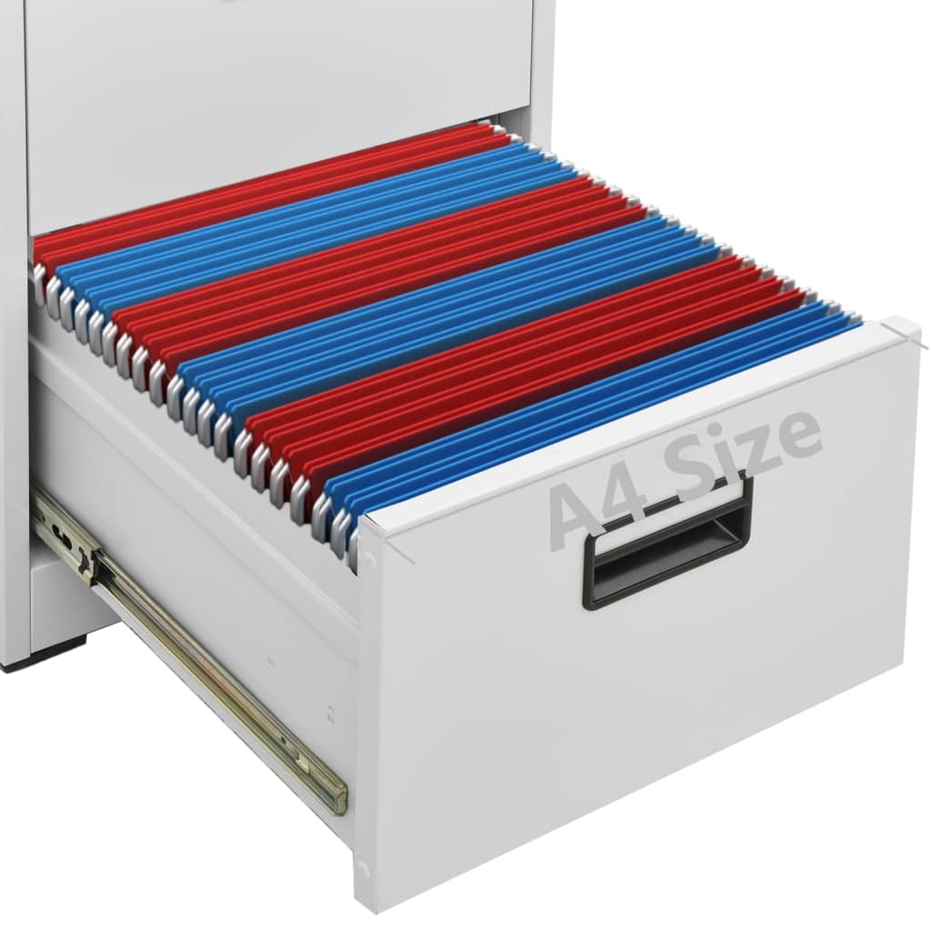 Aktenschrank Weiß 46x62x72,5 cm Stahl