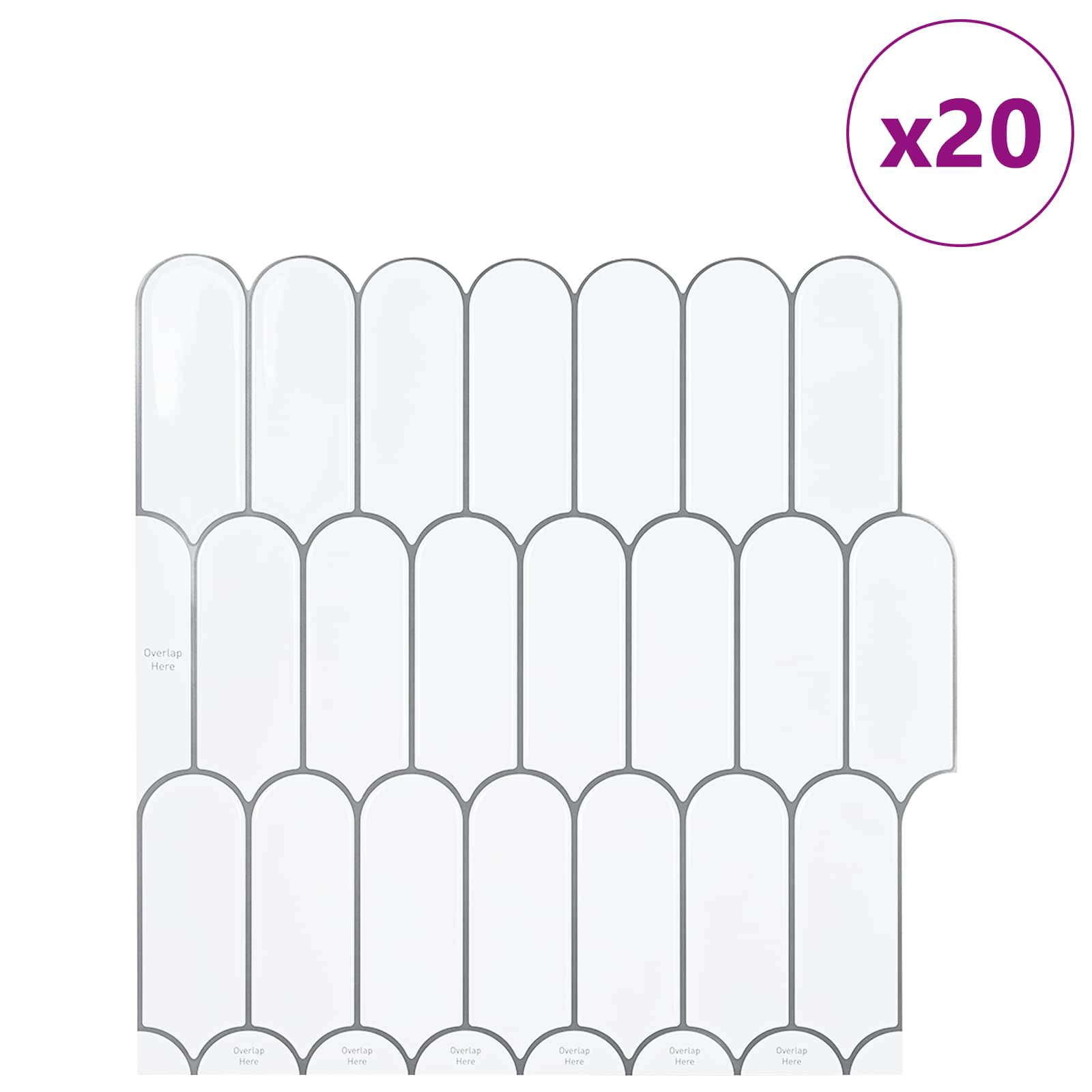 Federfliese 10 pcs Grau Marmor 30 x 30 cm Polyurethan und PET