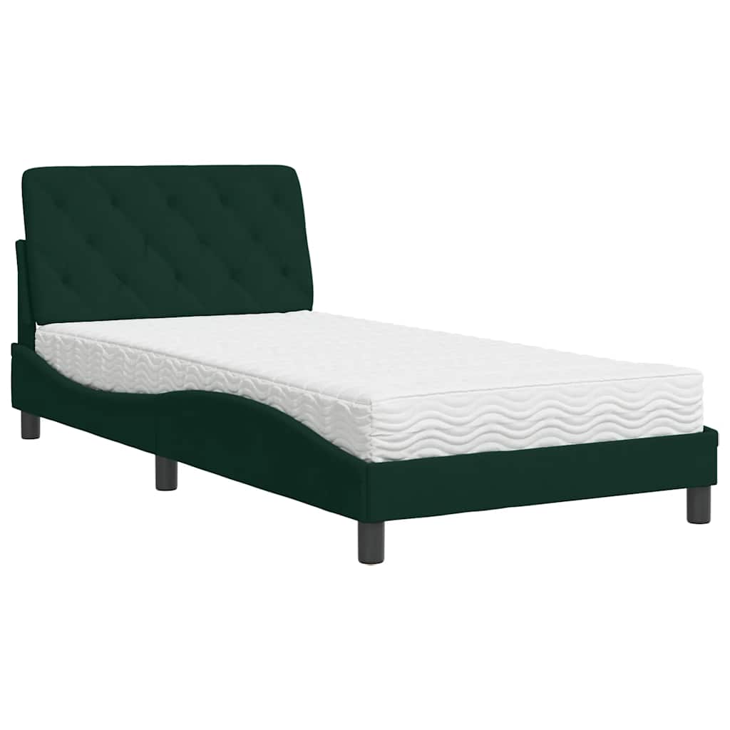 Bett mit Matratze Hellgrau 80x200 cm Samt