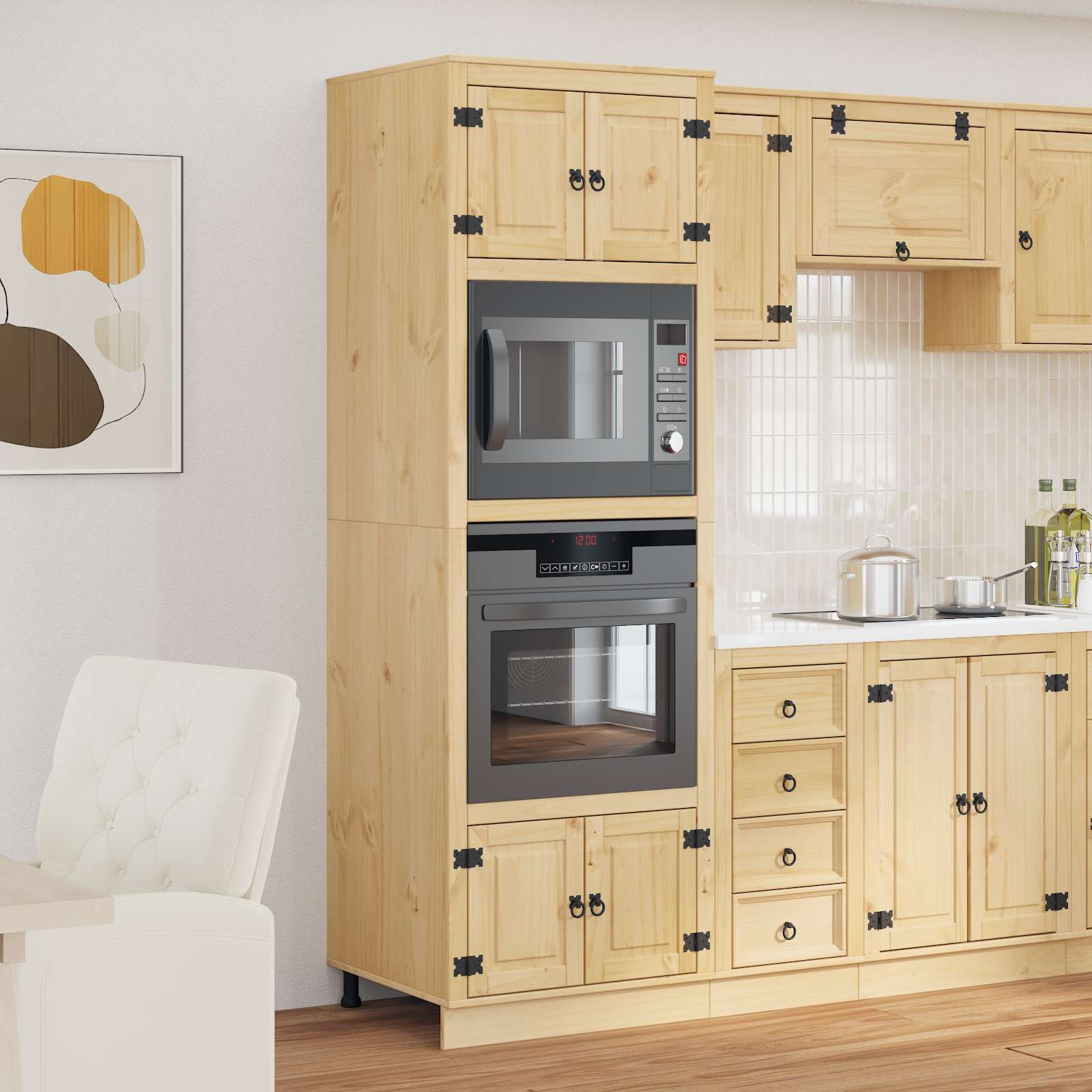Schrank SKI Honigbraun 60 x 46 x 81,5 cm Massives Kiefernholz