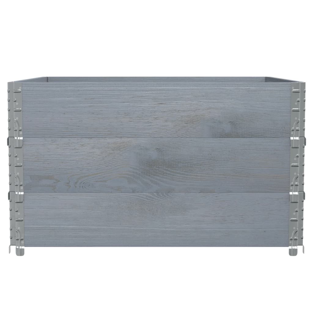 Paletten-Aufsatzrahmen Schwarz 80x60 cm Massivholz Kiefer