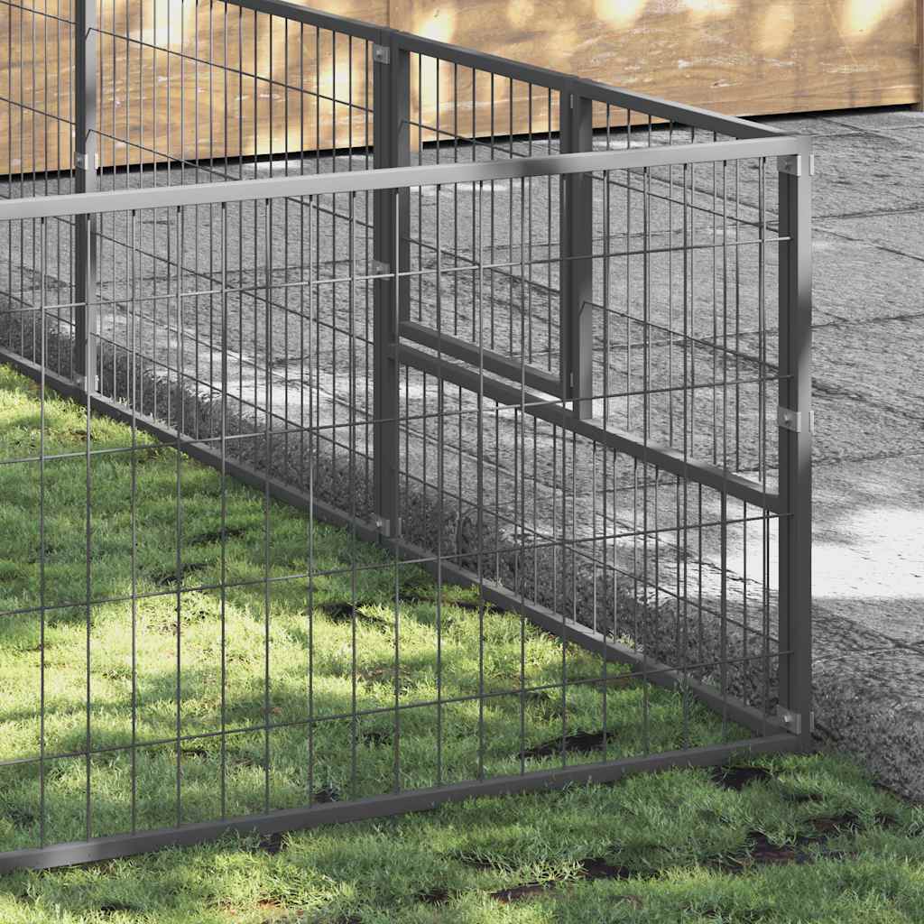 Hundezwinger Schwarz 4 m² Stahl