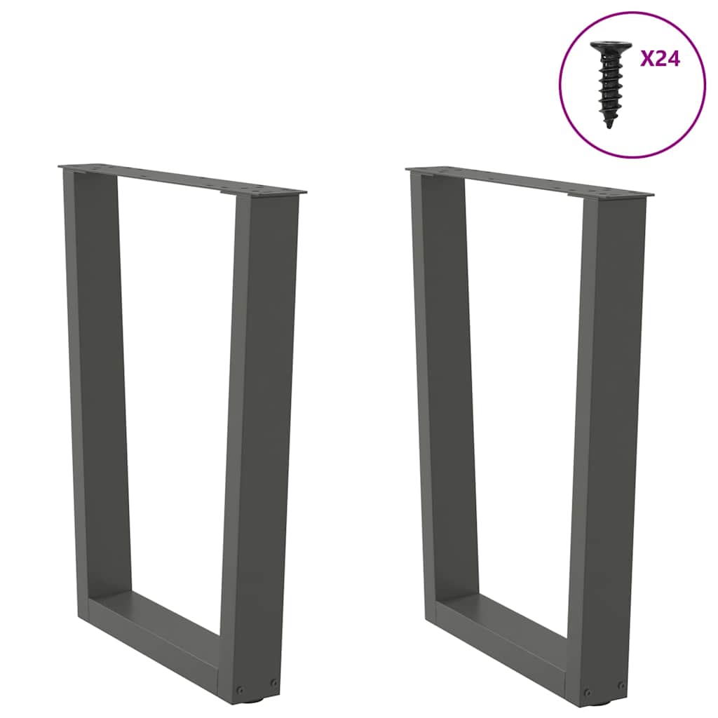 Couchtischbeine V-Form 2 Stück Schwarz 30x(30-31,3) cm Stahl