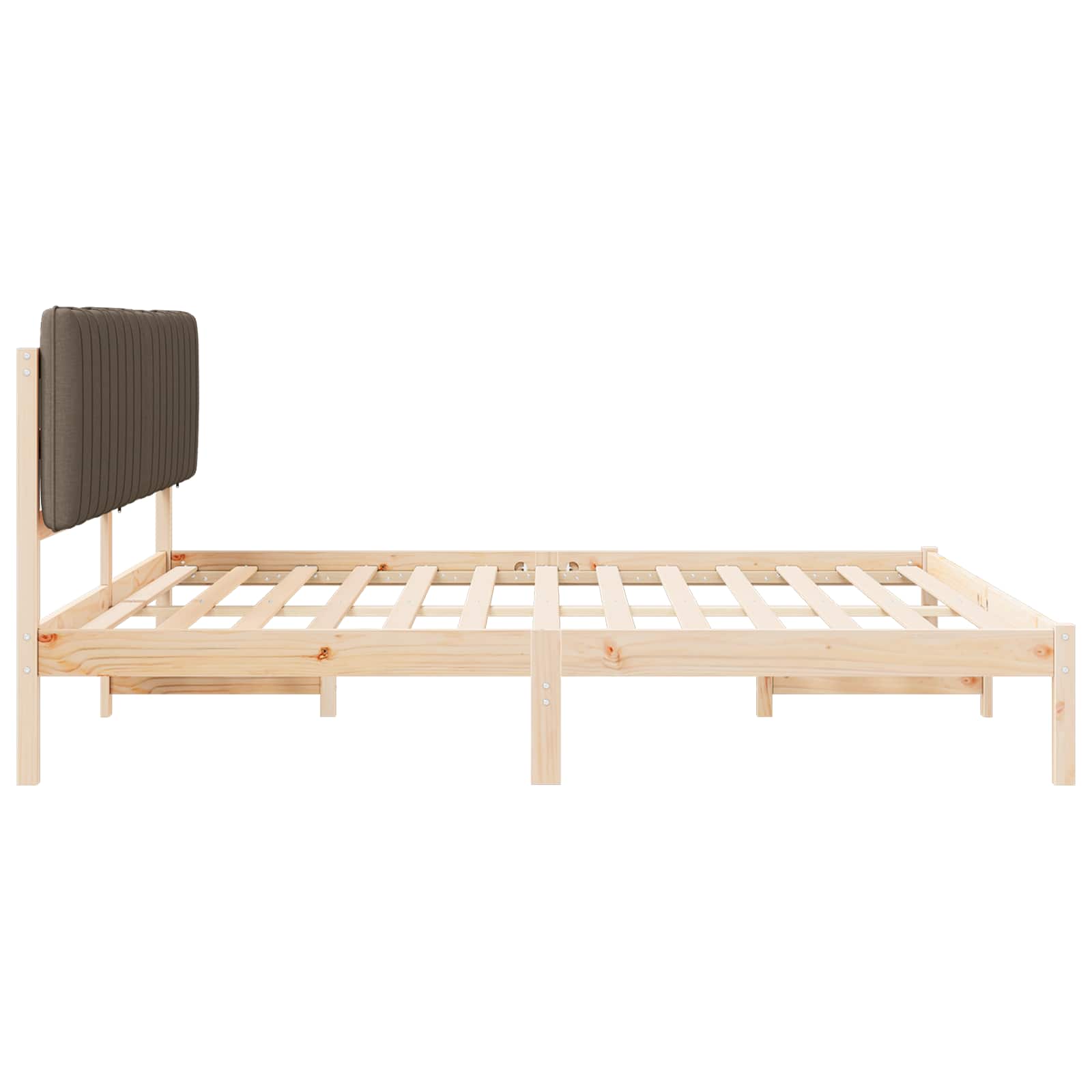 Bettgestell mit gepolstertem Kopfteil Hellgrau 200 x 200 cm