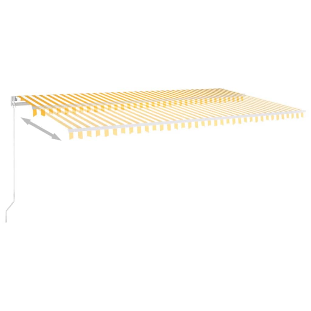 Markise Manuell Einziehbar mit LED 300x250 cm Blau und Weiß