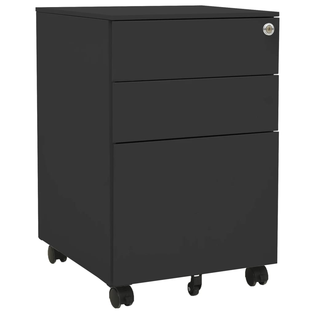 Aktenschrank mit Rollen Weiß 39x45x60 cm Stahl