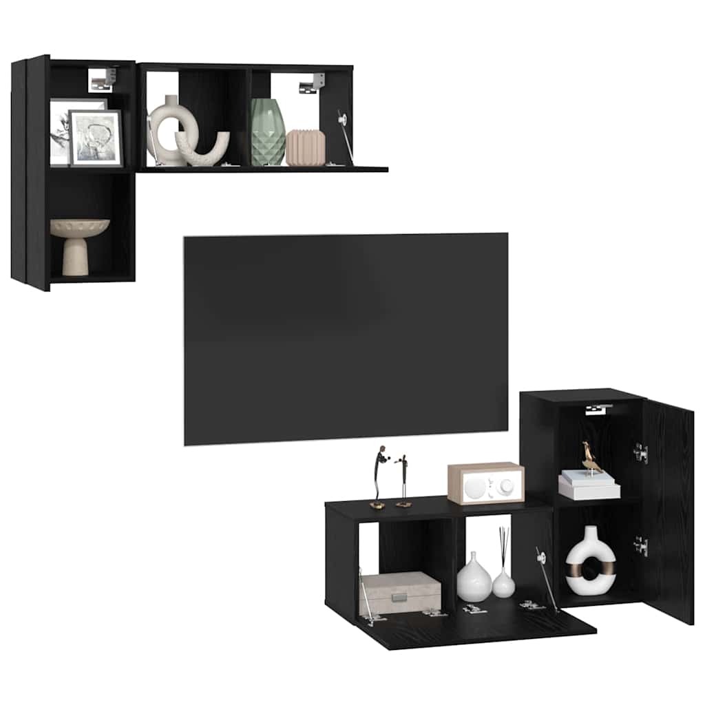 4-tlg. TV-Schrank-Set Weiß Holzwerkstoff