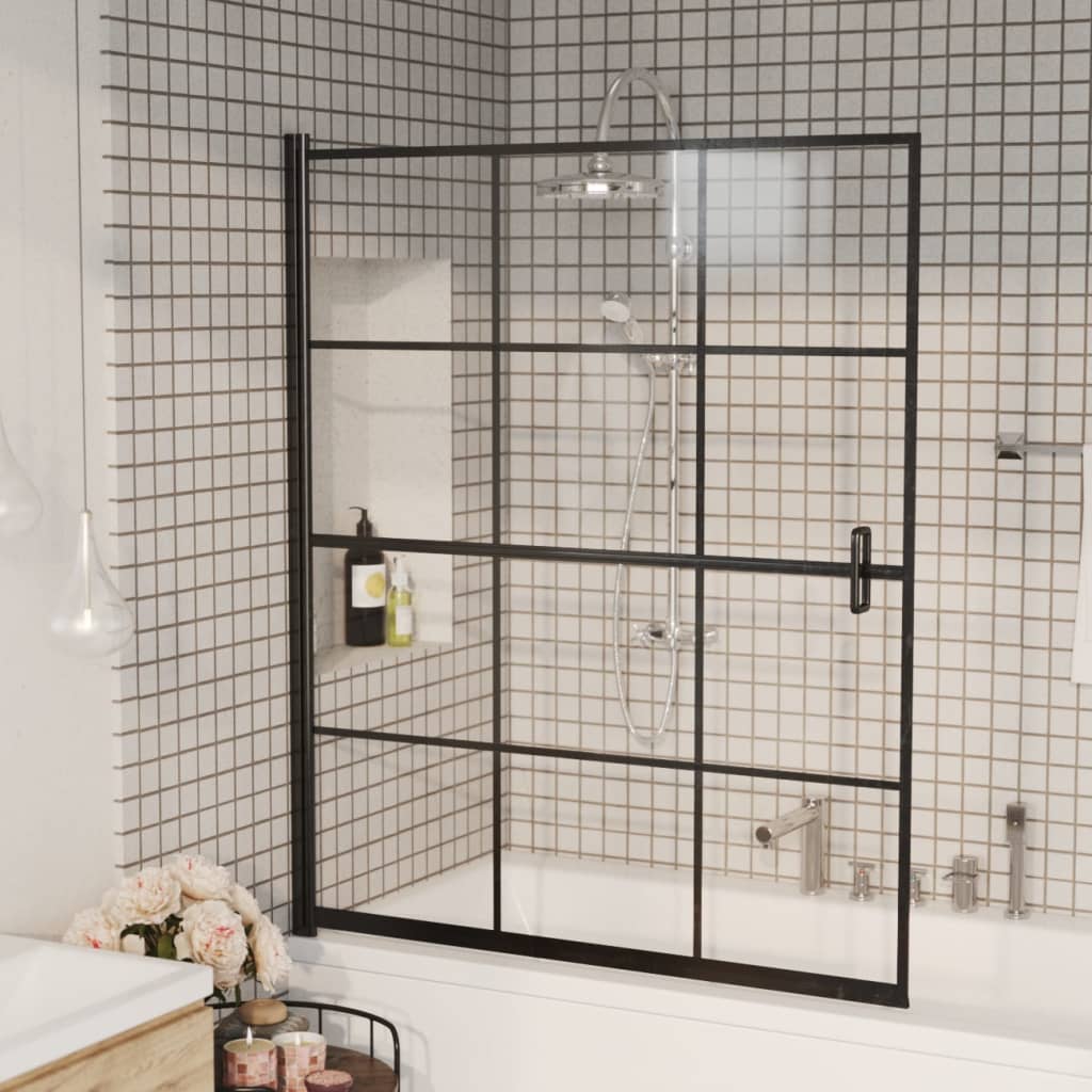 Duschkabine ESG 80x140 cm Schwarz