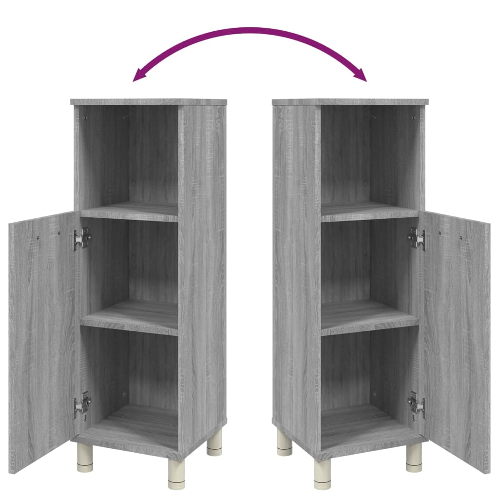 Badezimmerschrank Weiß 30x30x95 cm Holzwerkstoff