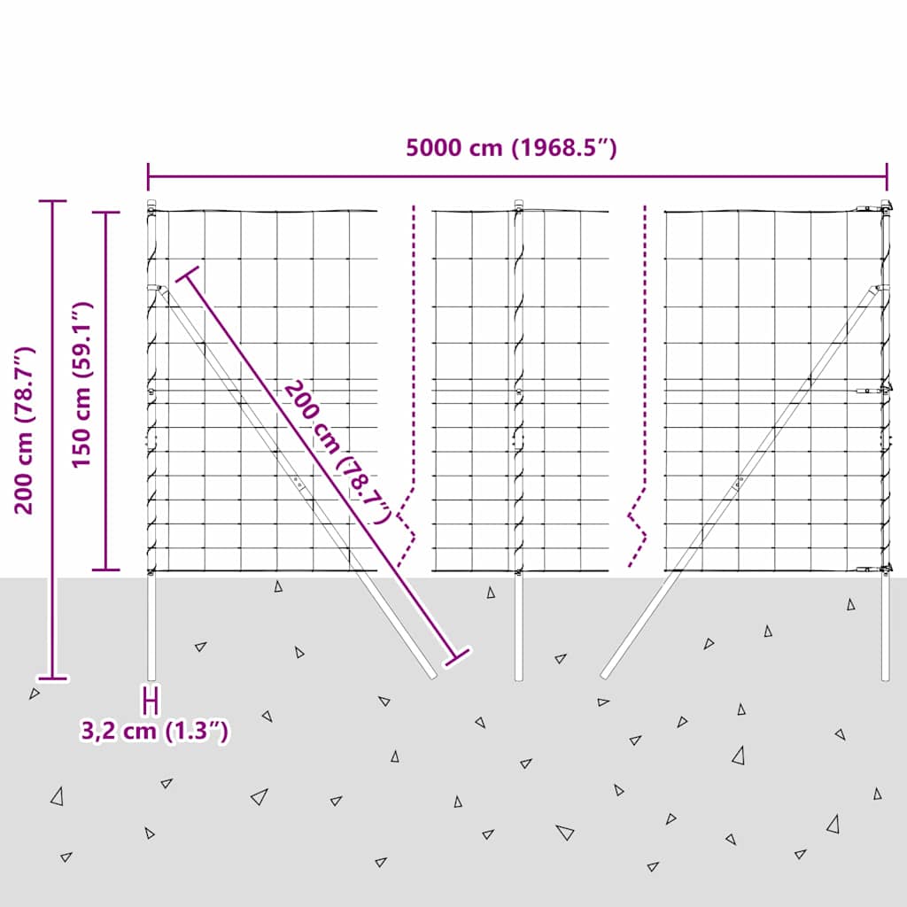 Ground Fix Geschweißter Drahtzaun 25 x 0,8 m Silber Netz