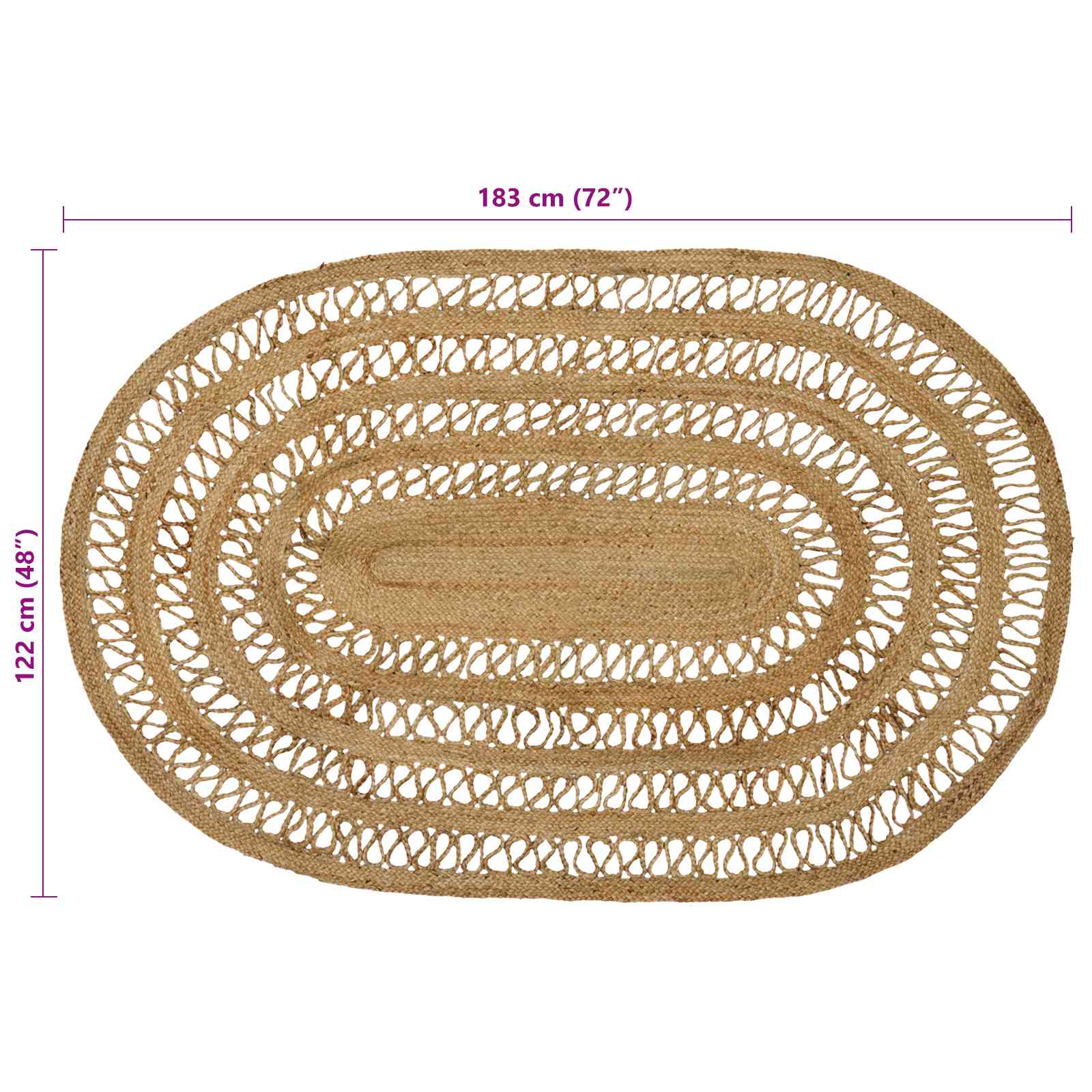 Bereichsteppiche Natur 100 x 152 cm Jute