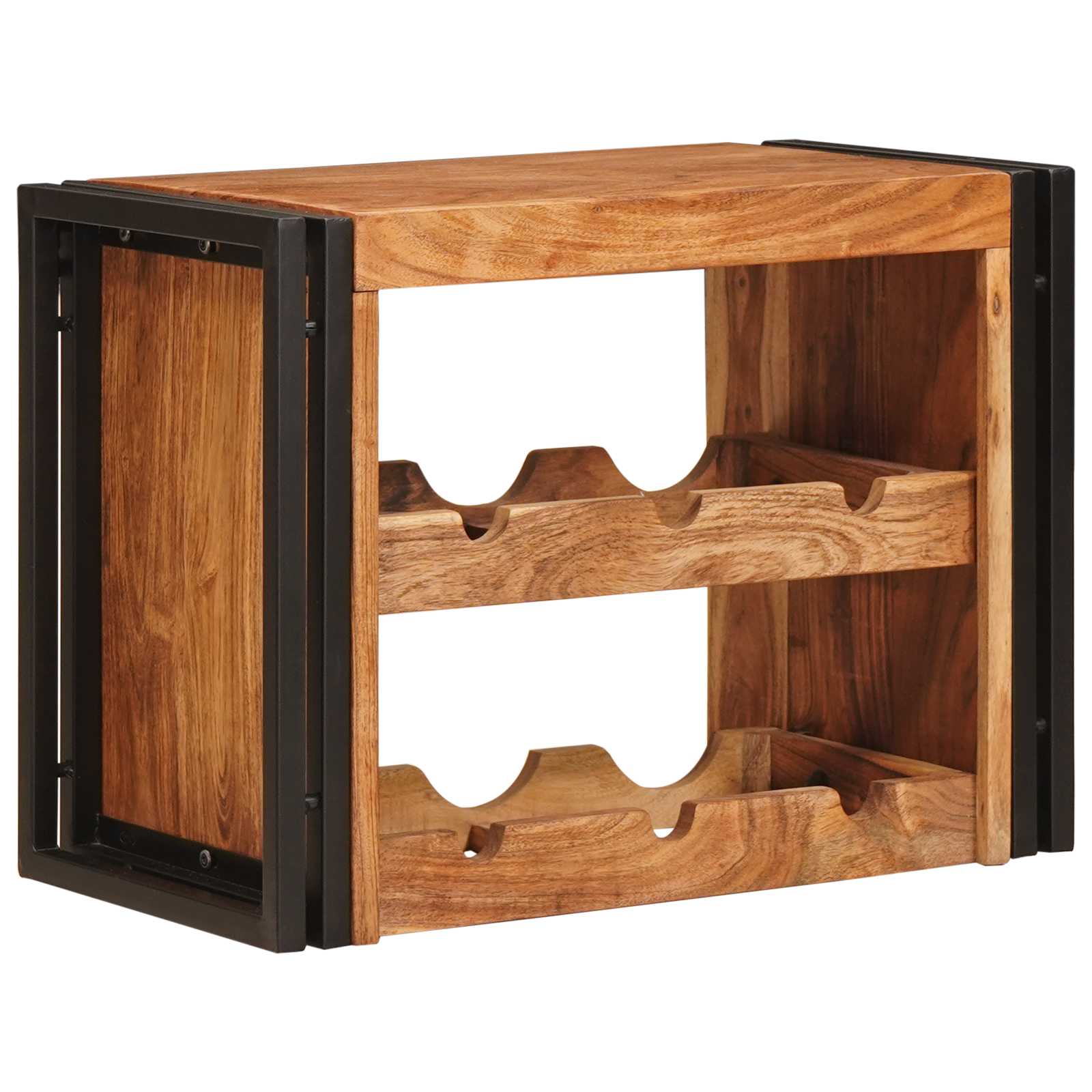 Weinregal Braun 60 x 45 x 33 cm Massives grobes Mangoholz