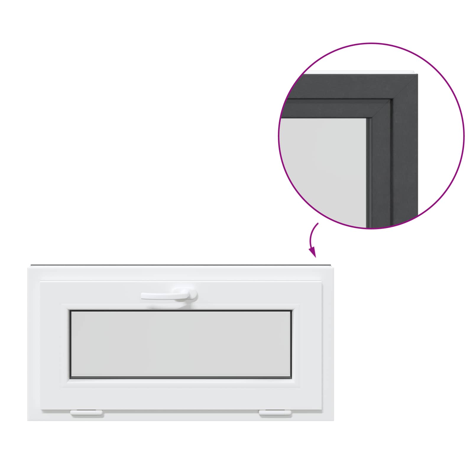 Kellerfenster RISOR 60 x 40 cm PVC und Glas Weiß