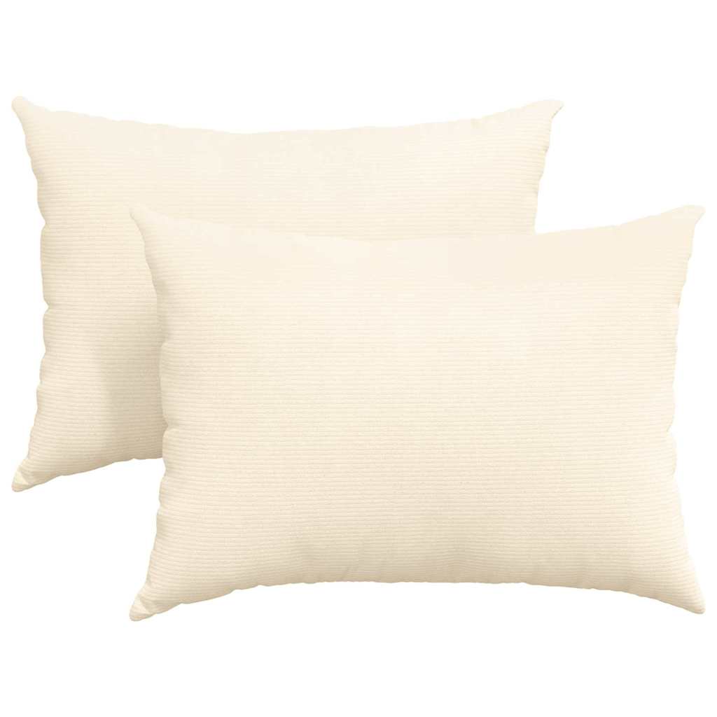 Sofakissen 2 Stück Hellgrau 50 x 30 cm Cordstoff