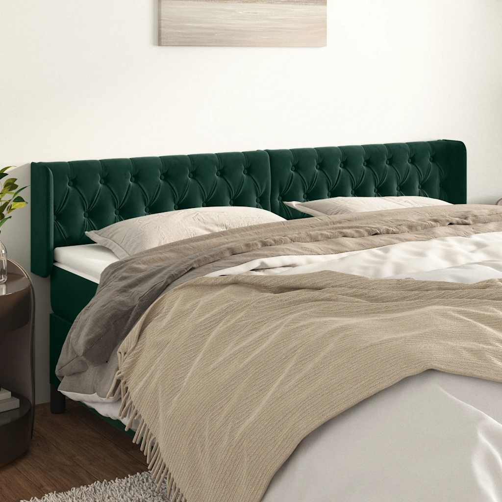 Kopfteil mit Ohren Dunkelblau 93x16x78/88 cm Samt