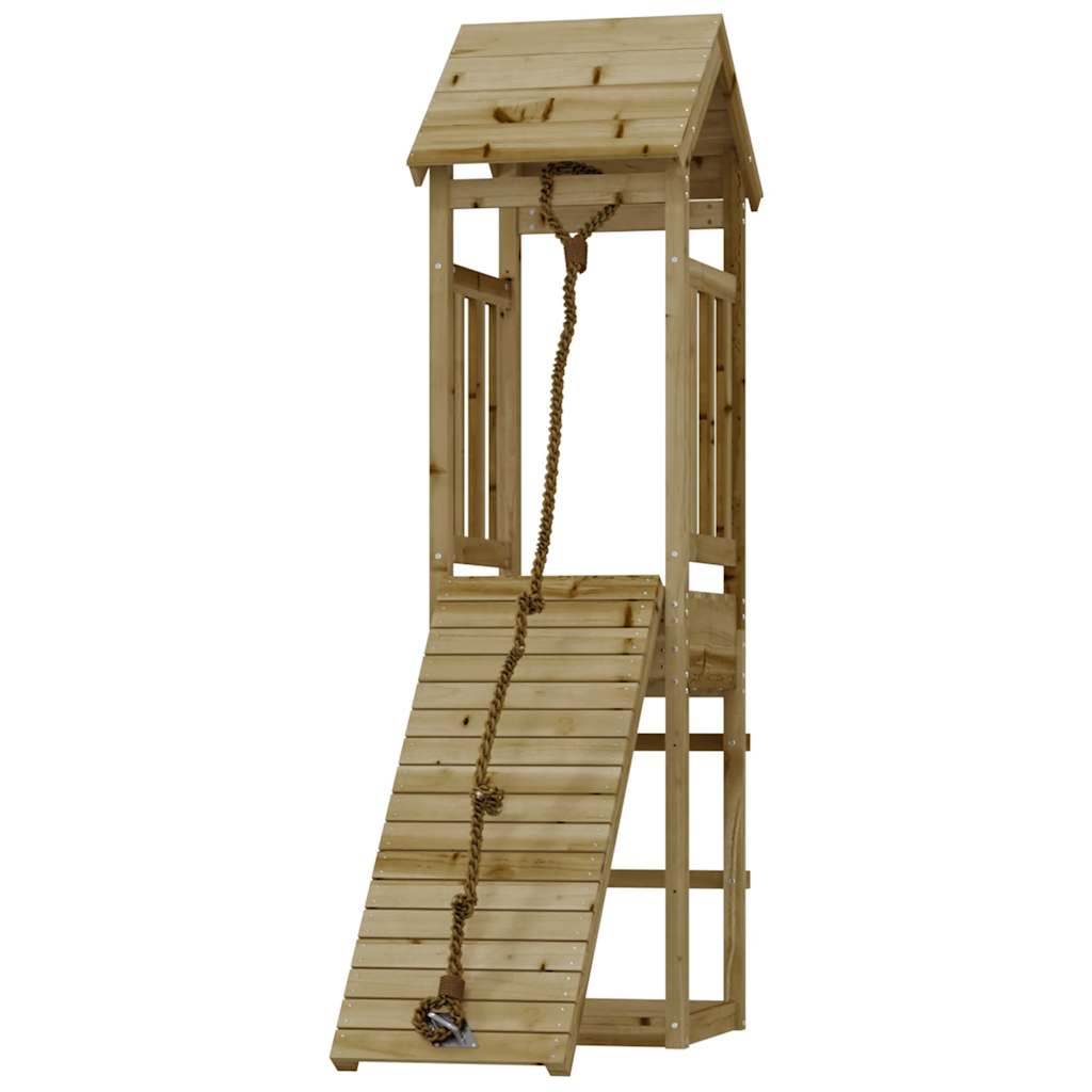 Spielturm mit Kletterwand Massivholz Kiefer