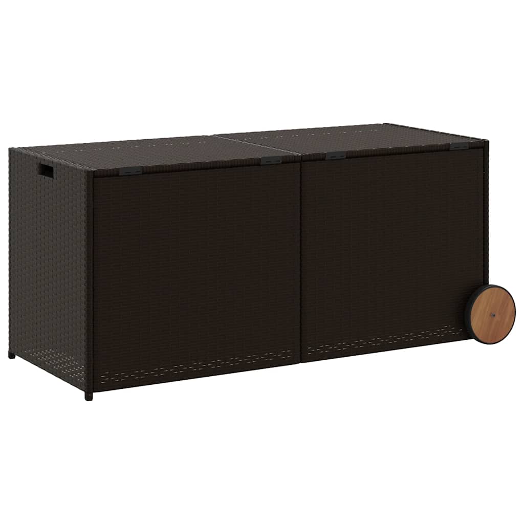 Gartentruhe Schwarz 283L Poly Rattan