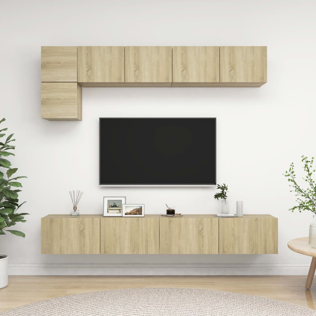5-tlg. TV-Schrank-Set Weiß Holzwerkstoff