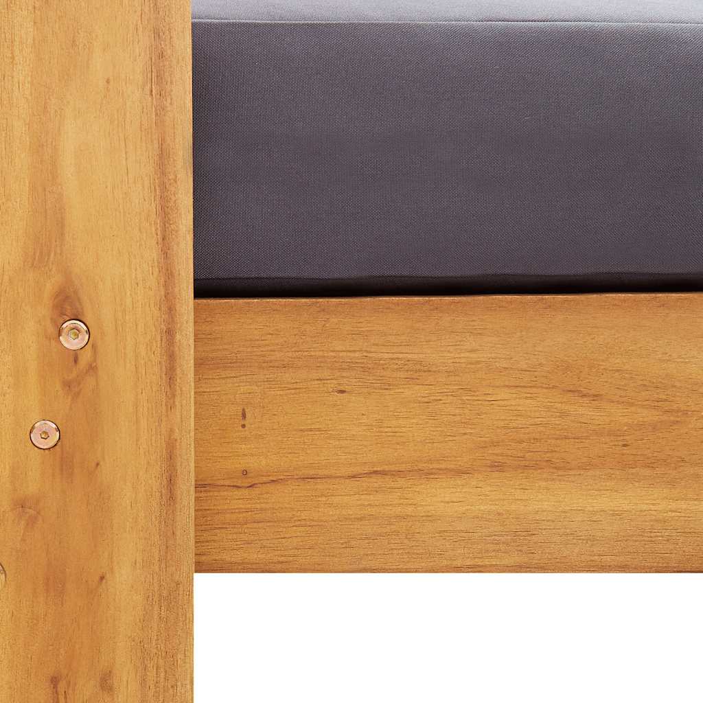 2-tlg. Garten-Lounge-Set mit Cremeweißen Kissen Akazienholz