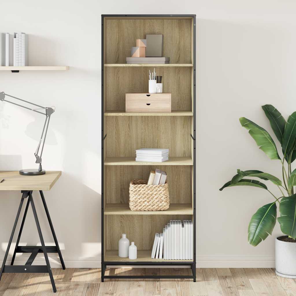 Bücherregal Schwarz 60x35x139 cm Holzwerkstoff